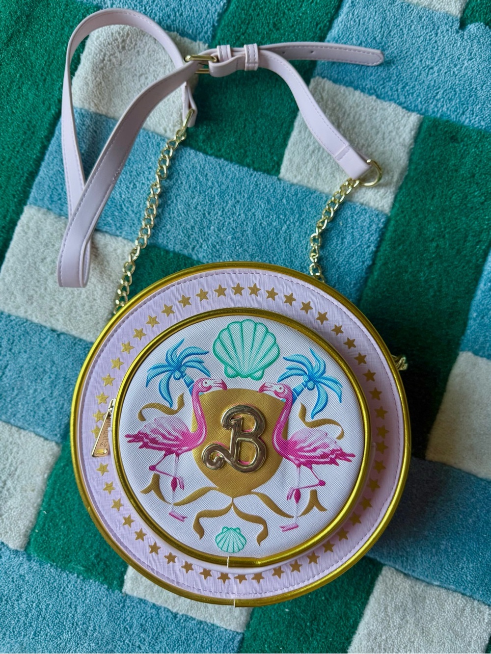 Barbie Movie Loungefly Flamingo Round Crossbody Bag